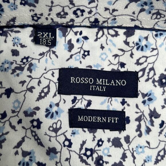 Rosso Milano Modern Fit Button down shirt. Size 2XL. Made in Italy. - Picture 4 of 5